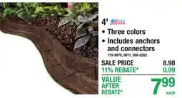 Menards RUBBER EDGING 4' offer