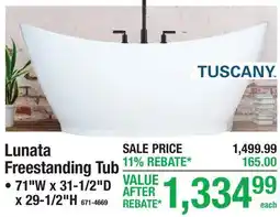 Menards Lunata Freestanding Tub offer