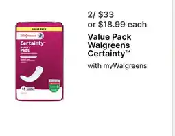 Walgreens Value Pack Walgreens Certainty offer