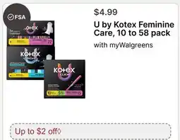 Walgreens U by Kotex Feminine Care 10 to offer