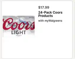 Walgreens 24-Pack Coors Products offer