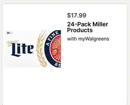 Walgreens 24-Pack Miller Products offer