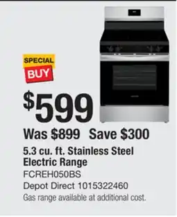 The Home Depot FRIGIDAIRE 5.3 cu. ft. Stainless Steel Electric Range offer