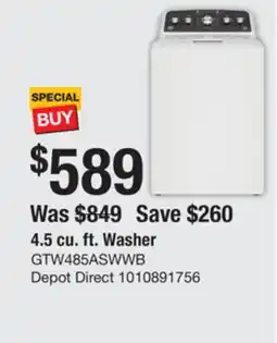The Home Depot GE 4.5 cu. ft. Washer offer