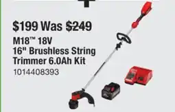 The Home Depot Milwaukee M18 18V 16 Brushless String Trimmer 6.0Ah Kit offer