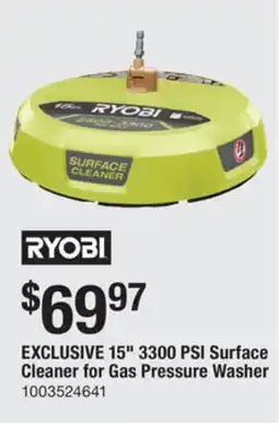 The Home Depot RYOBI 15 3300 PSI Surface Cleaner for Gas Pressure Washer offer