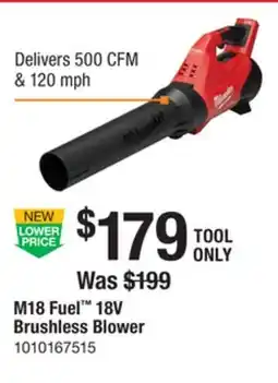 The Home Depot MILWAUKEE M18 Fuel 18V Brushless Blower offer