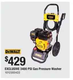 The Home Depot DEWALT 3400 PSI Gas Pressure Washer offer