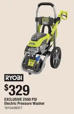 The Home Depot RYOBI 2500 PSI Electric Pressure Washer offer