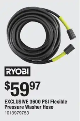 The Home Depot RYOBI 3600 PSI Flexible Pressure Washer Hose offer
