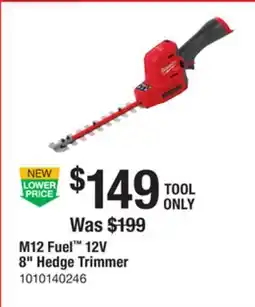 The Home Depot MILWAUKEE M12 Fuel 12V 8 Hedge Trimmer offer