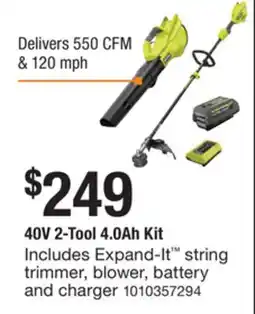 The Home Depot RYOBI 40V 2-Tool 4.0Ah Kit offer