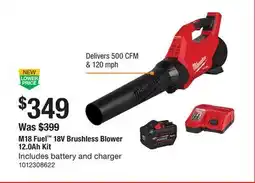The Home Depot MILWAUKEE M18 Fuel 18V Brushless Blower 12.0Ah Kit offer