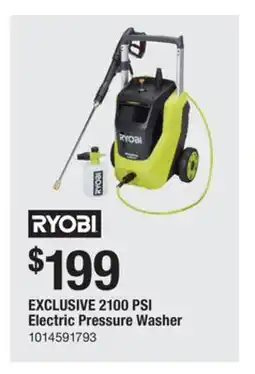 The Home Depot RYOBI 2100 PSI Electric Pressure Washer offer