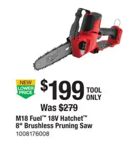 The Home Depot M18 Fuel 18V Hatchet 8 Brushless Pruning Saw offer