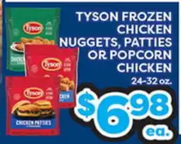 Torres Supermercado TYSON FROZEN CHICKEN NUGGETS, PATTIES OR POPCORN CHICKEN offer