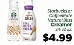 Living Fresh Market Starbucks or CoffeeMate Natural Bliss Creamer offer
