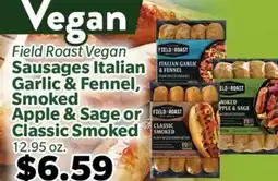 Living Fresh Market Field Roast Vegan Sausages Italian Garlic & Fennel, Smoked Apple & Sage or Classic Smoked offer