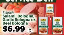 Living Fresh Market Eckrich Salami, Bologna, Garlic Bologna or Beef Bologna offer