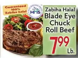 World Fresh Market Zabiha Halal Blade Eye Chuck Roll Beef offer