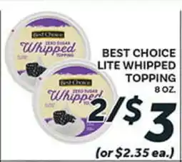 El Paso Grande BEST CHOICE LITE WHIPPED TOPPING offer