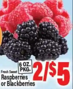 Angelo Caputo's Fresh Market Fresh Sweet Raspberries or Blackberries offer