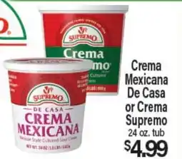 Angelo Caputo's Fresh Market Crema Mexicana De Casa or Crema Supremo offer