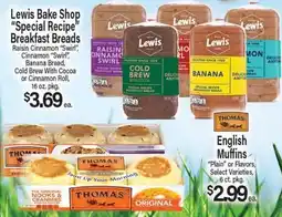 Angelo Caputo's Fresh Market Lewis Bake Shop Special Recipe Breakfast Breads, Thomas English Muffins offer