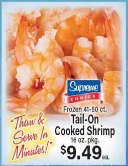 Angelo Caputo's Fresh Market Frozen 41-50 ct. Tail-On Cooked Shrimp offer