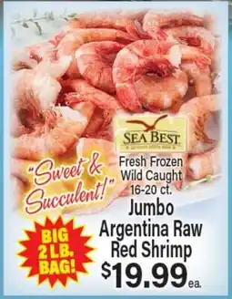 Angelo Caputo's Fresh Market Fresh Frozen Wild Caught Jumbo Argentina Raw Red Shrimp offer