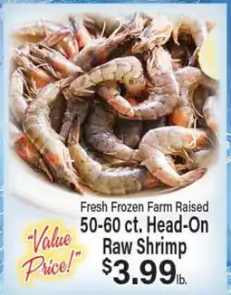 Angelo Caputo's Fresh Market Fresh Frozen Farm Raised 50-60 ct. Head-On Raw Shrimp offer