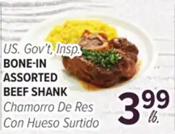Cermak Fresh Market US. Gov't, Insp. BONE-IN ASSORTED BEEF SHANK offer