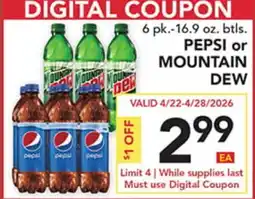 Pete's Fresh Market PEPSI or MOUNTAIN DEW offer