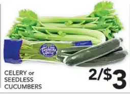 Pete's Fresh Market CELERY or SEEDLESS CUCUMBERS offer