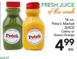 Pete's Fresh Market 16 oz. Pete's Market JUICE offer
