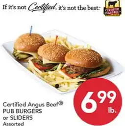 Pete's Fresh Market Certified Angus Beef PUB BURGERS or SLIDERS offer