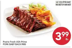Pete's Fresh Market Prairie Fresh USA Prime PORK BABY BACK RIBS offer