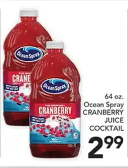 Pete's Fresh Market 64 oz. Ocean Spray CRANBERRY JUICE COCKTAIL offer