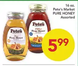 Pete's Fresh Market 16 oz. Pete's Market PURE HONEY offer