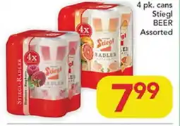 Pete's Fresh Market 4 pk. cans Stiegl BEER Assorted offer