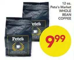 Pete's Fresh Market 12 oz. Pete's Market WHOLE BEAN COFFEE offer