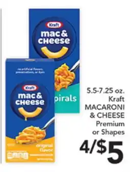 Pete's Fresh Market 5.5-7.25 oz. Kraft MACARONI & CHEESE Premium or Shapes offer