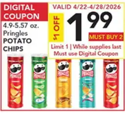 Pete's Fresh Market 4.9-5.57 oz. Pringles POTATO CHIPS offer