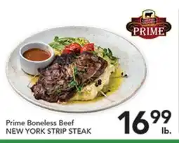 Pete's Fresh Market Prime Boneless Beef NEW YORK STRIP STEAK offer