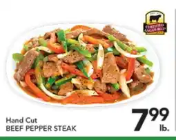 Pete's Fresh Market Hand Cut BEEF PEPPER STEAK offer