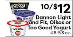 Rich's Fresh Market Dannon Light & Fit, Oikos or Too Good Yogurt offer