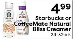Rich's Fresh Market Starbucks or CoffeeMate Natural Bliss Creamer offer