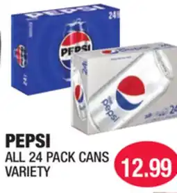 Carnicerias Jimenez PEPSI ALL 24 PACK CANS VARIETY offer