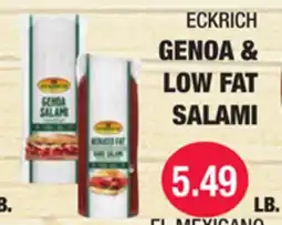 Carnicerias Jimenez ECKRICH GENOA & LOW FAT SALAMI offer