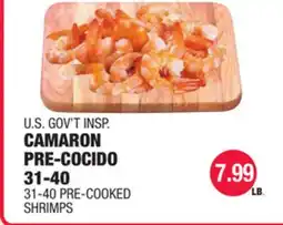 Carnicerias Jimenez U.S. GOV'T INSP. CAMARON PRE-COCIDO 31-40 offer